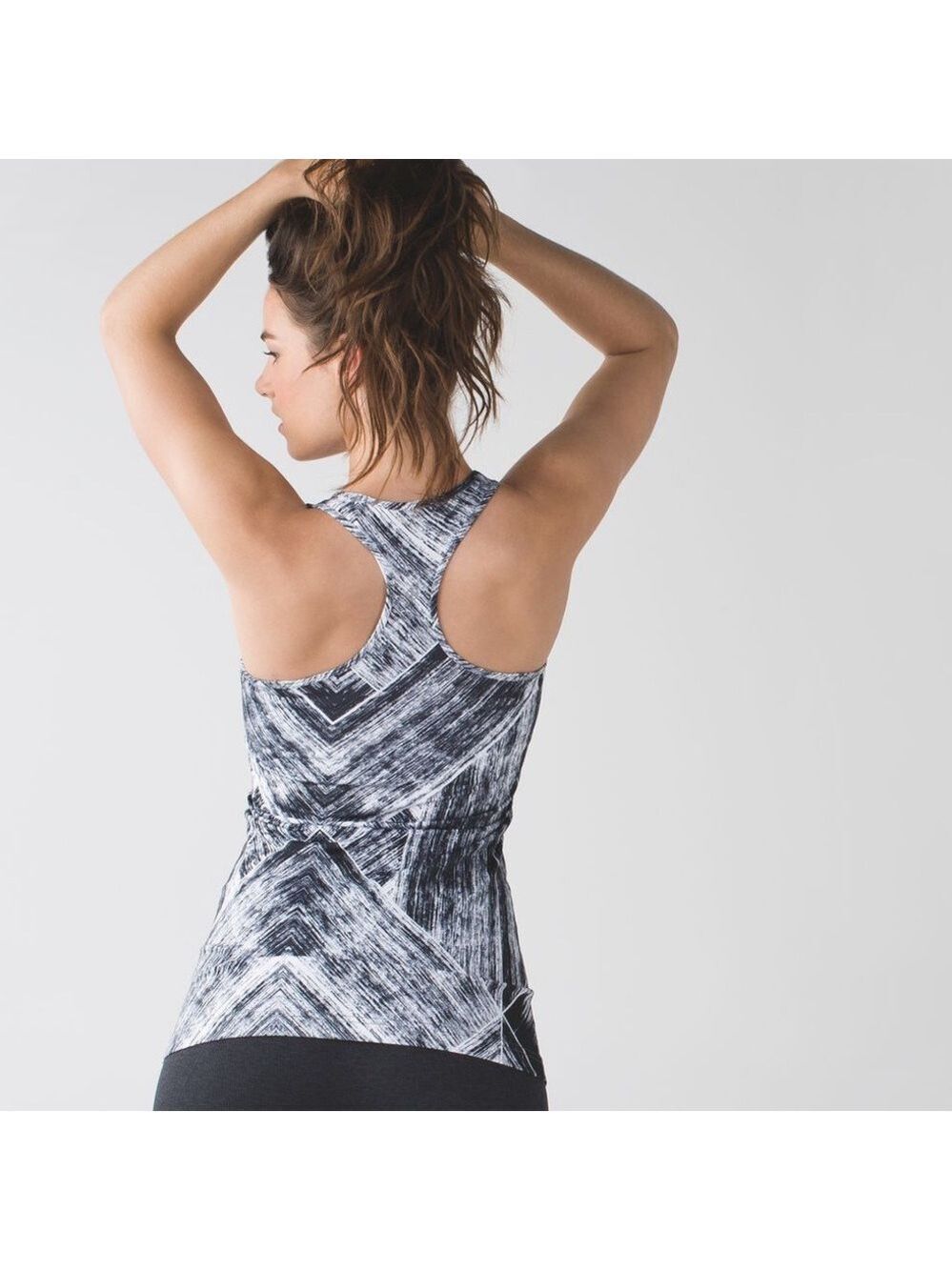 Lululemon Cool Racerback Heat Wave White Black - Size 2